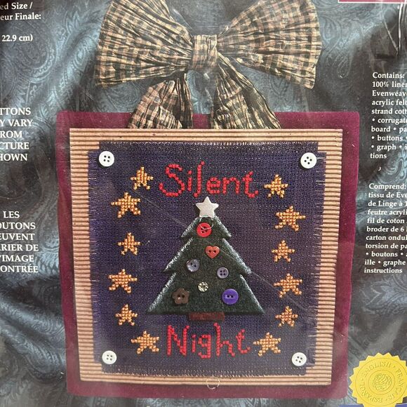 Janlynn Felt Like Stitchin Silent Night Embroidery Craft Kit 9x9 Wall Hanging - Picture 1 of 5